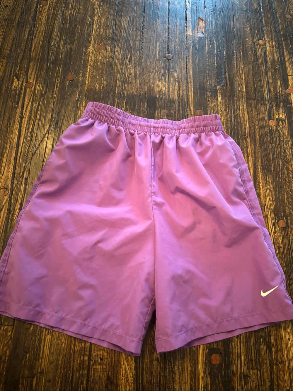 Nike Purple Kids Athletic Shorts with White Swoosh